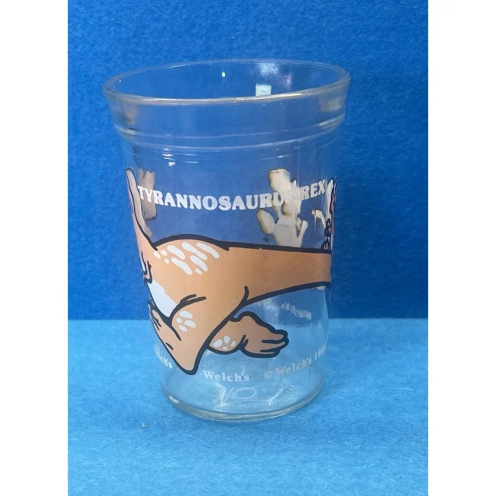 Welch's Jelly Jar Glass 1988 Tyrannosaurus Rex Dinosaur Vintage!‎